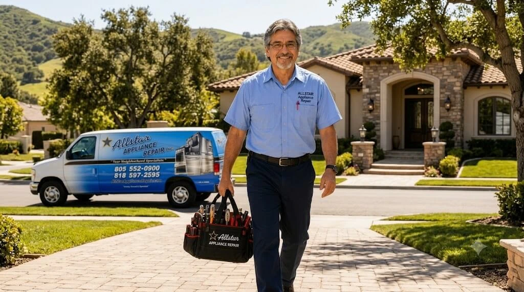 Repairman Dave servicing a customer in Conejo-Valley.