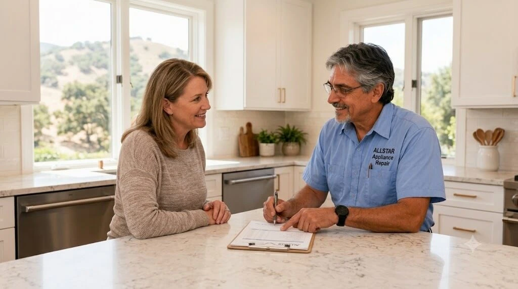Repairman Dave servicing a customer in Conejo-Valley.