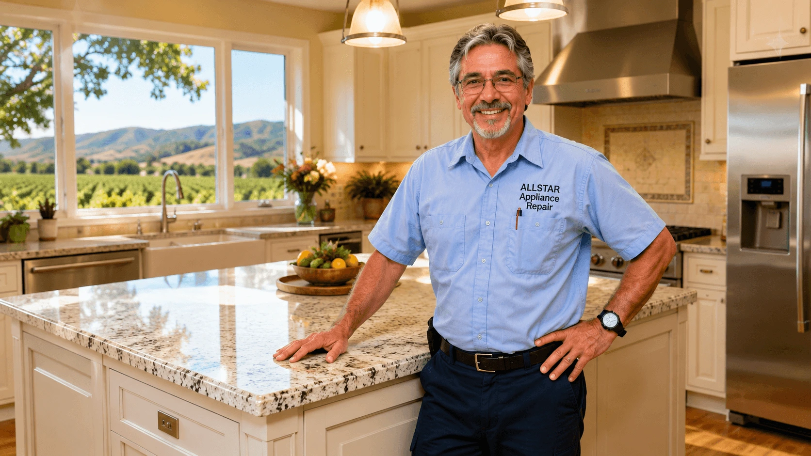 Repairman Dave standing in a luxury Moorpark kitchen