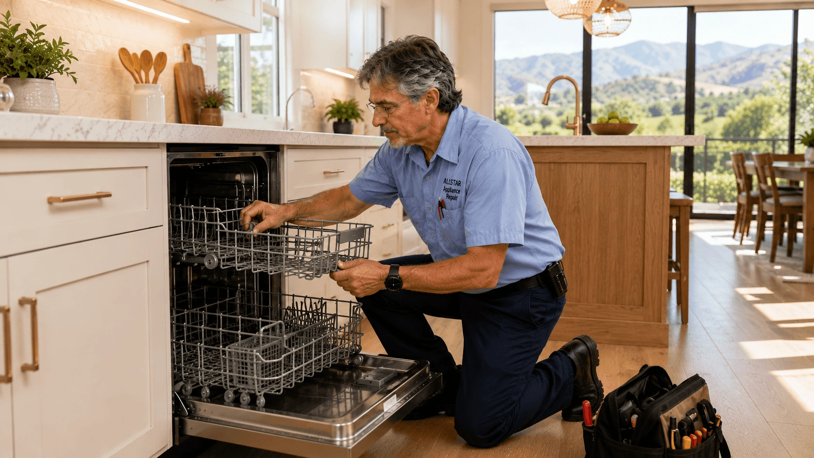 Repairman Dave standing in a luxury Moorpark kitchen