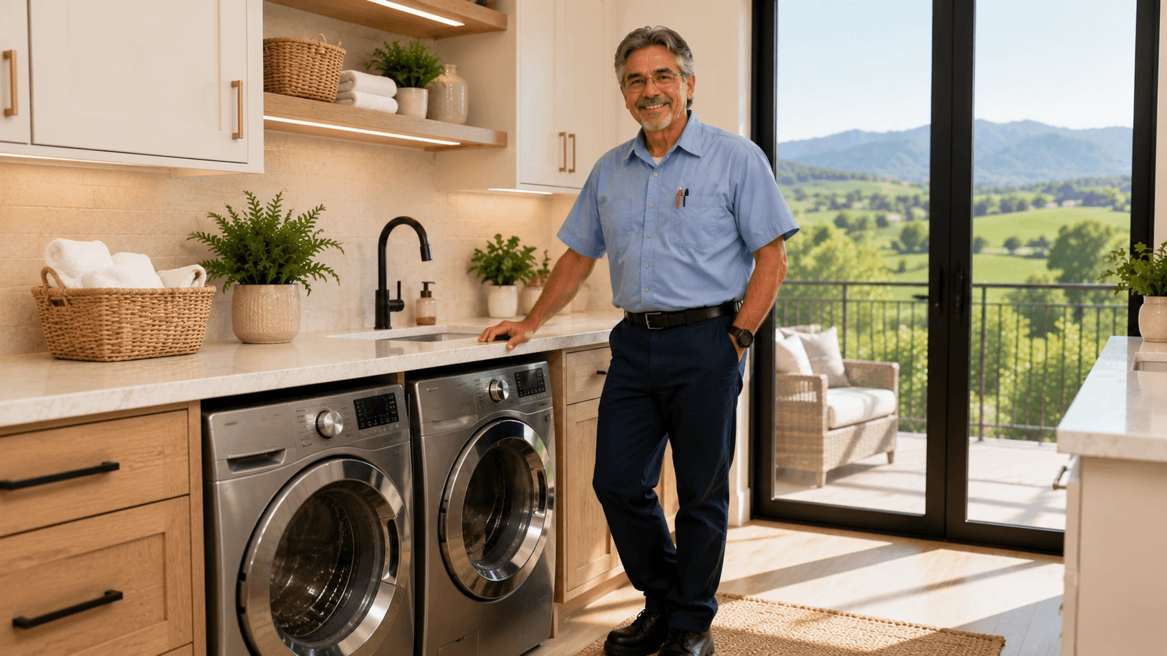 Repairman Dave standing in a luxury Moorpark kitchen