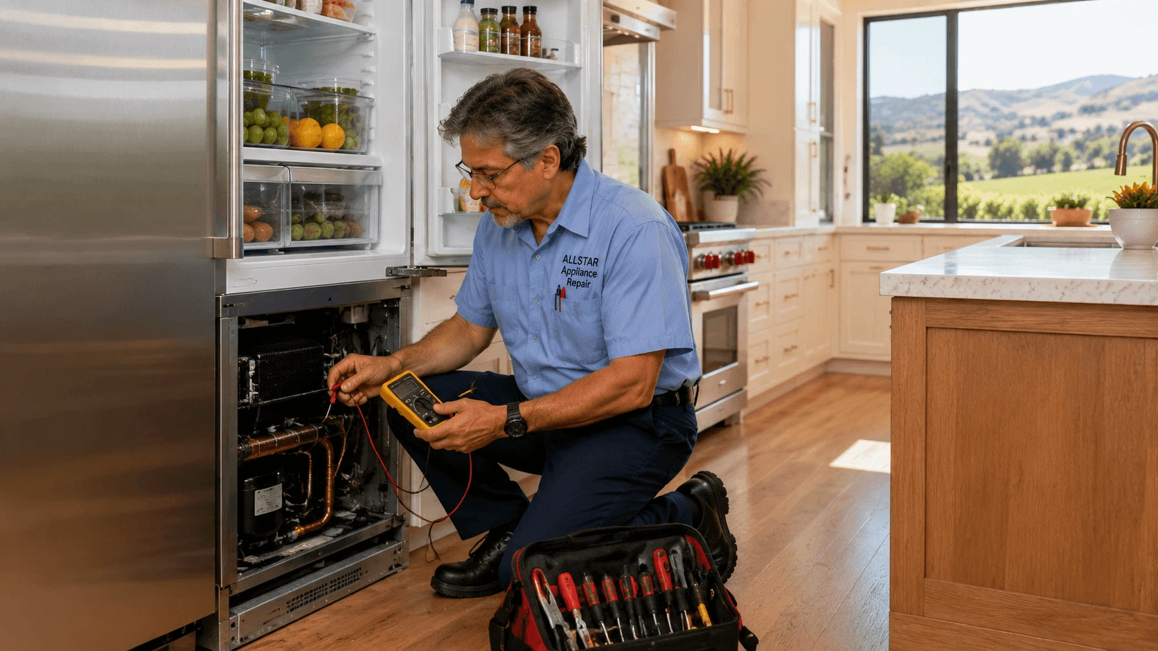 Repairman Dave standing in a luxury Moorpark kitchen