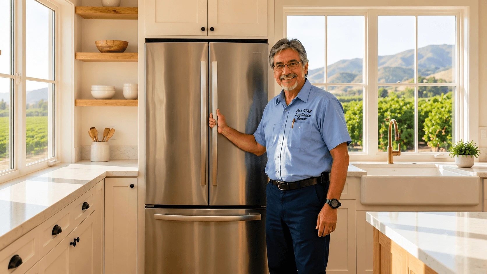 Repairman Dave standing in a luxury Moorpark kitchen