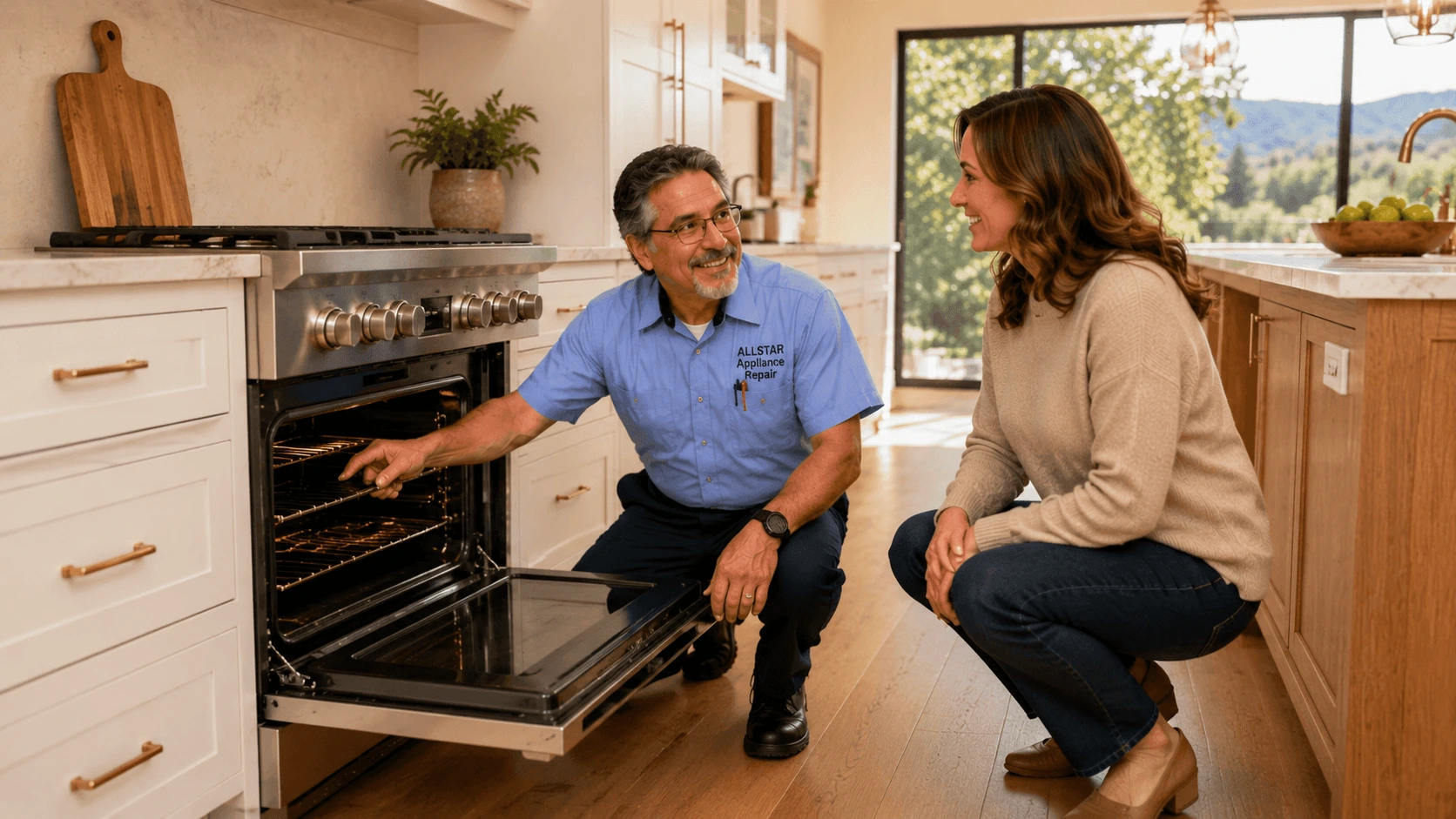 Repairman Dave standing in a luxury Moorpark kitchen