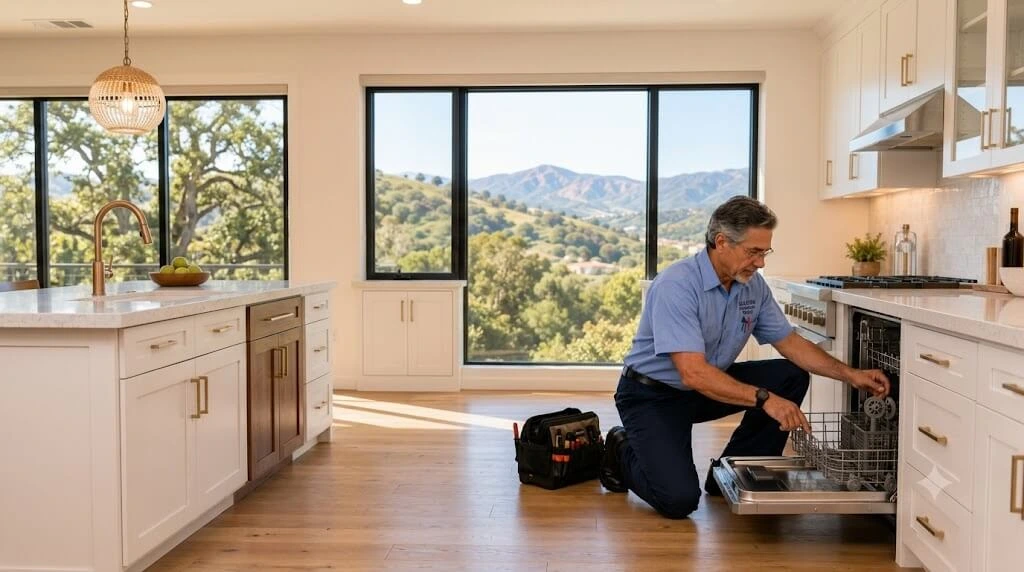 Repairman Dave standing in a luxury Simi Valley kitchen