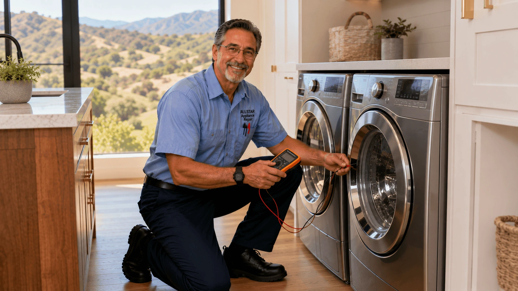 Repairman Dave standing in a luxury Newbury Park kitchen