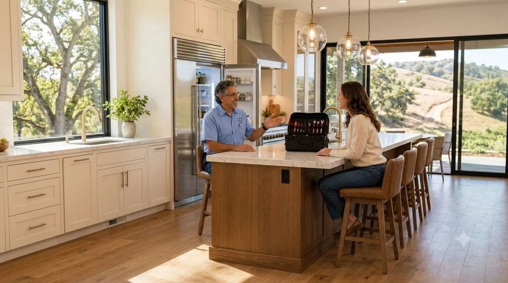 Repairman Dave standing in a luxury Simi Valley kitchen