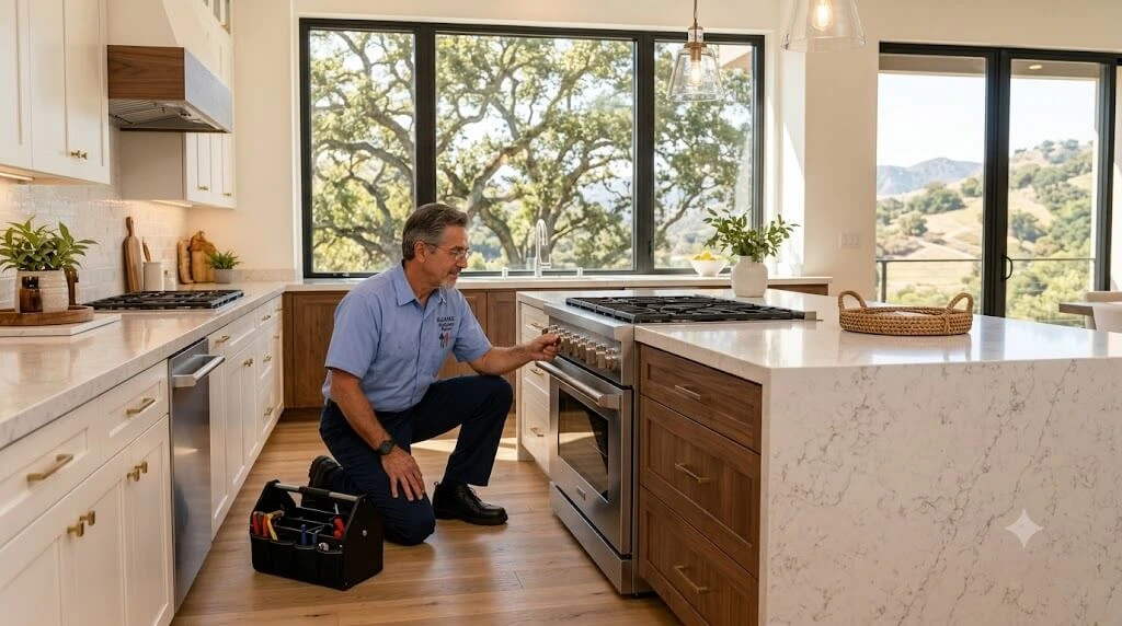 Repairman Dave standing in a luxury Simi Valley kitchen